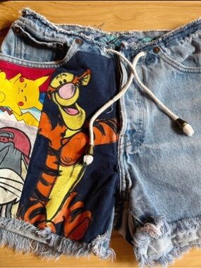 Upcycled Levis Denim Shorts Sz Small